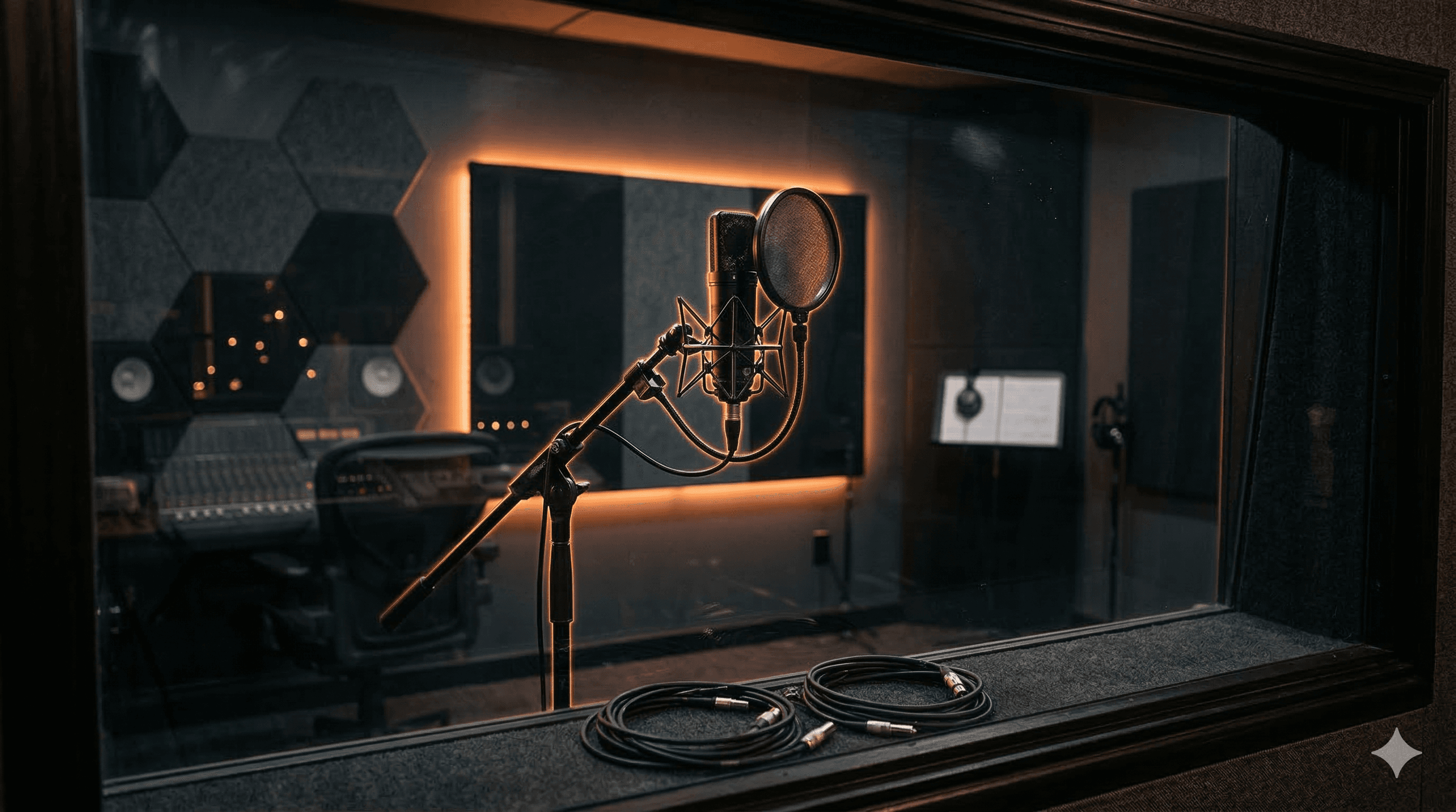 Recording booth with microphone